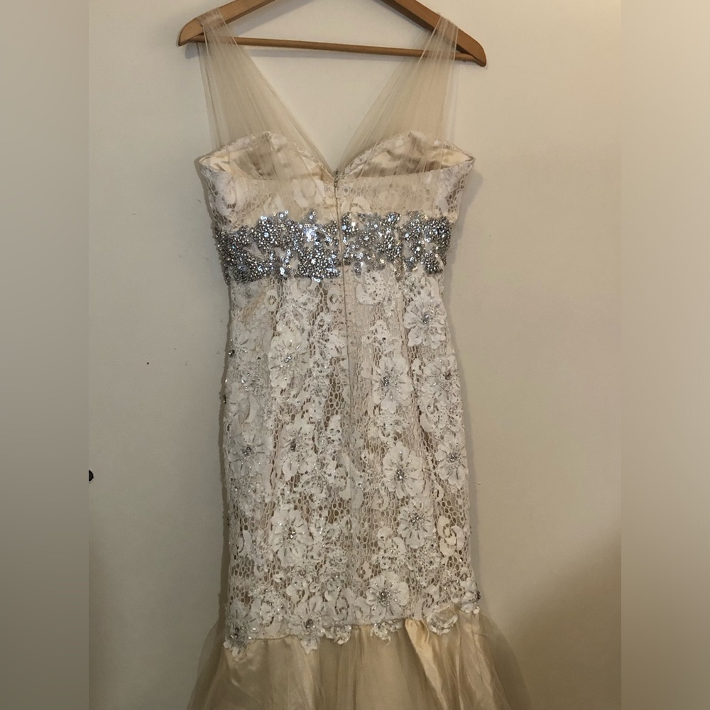 Jovani Lace Mermaid Dress Ivory - Picture 5 of 16